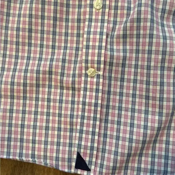 Untuckit Checkered Button Down Shirt Mens XL Pink Blue Casual Classic - Picture 5 of 7